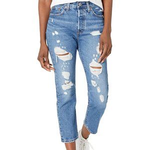 Levi's 501 Destructed Cropped Jeans